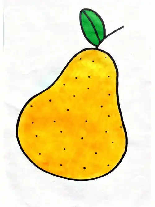 梨子简笔画,水果简笔画