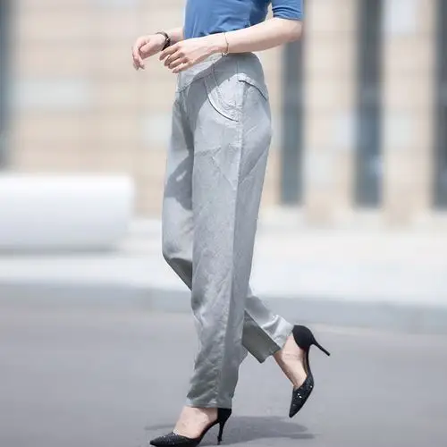 女士棉麻休闲裤薄款2021年新款灯笼裤夏季宽松长裤休闲裤
