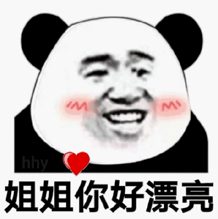 hhy 姐姐你好漂亮(熊猫头表情包)_漂亮_你好_熊猫_hhy表情