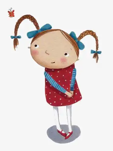 小女孩,小朋友,复古,插画,卡通,手绘