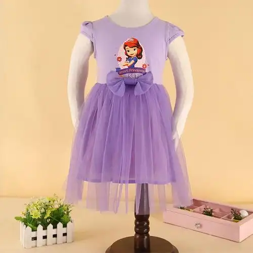 苏菲亚小公主裙子女童夏季连衣裙童装女宝宝夏装卡通印花洋气潮