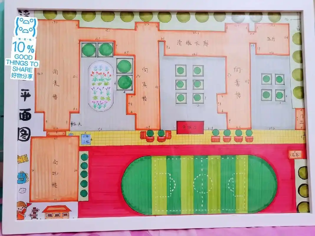 儿童画—学校平面图 儿童画—学校平面图!