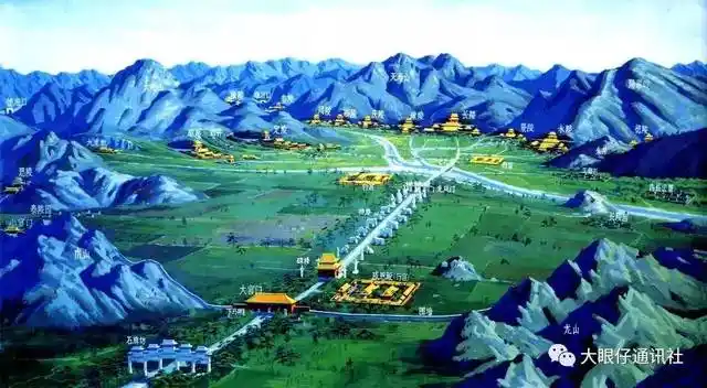 世界文化遗产北京明十三陵全景图