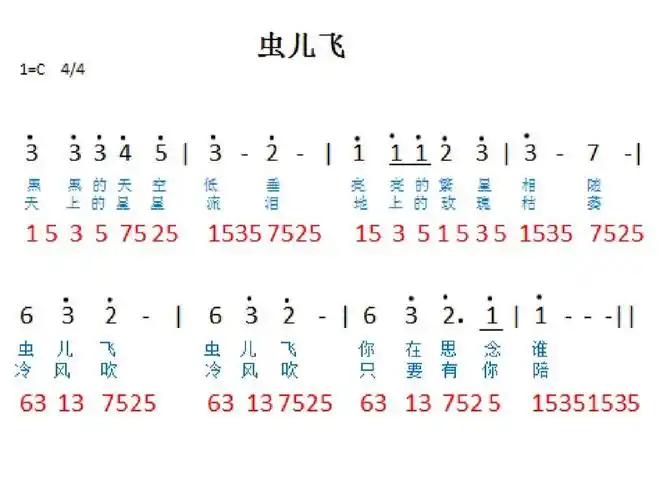 儿歌简谱《虫儿飞》(49/99@小城烟火气的动态