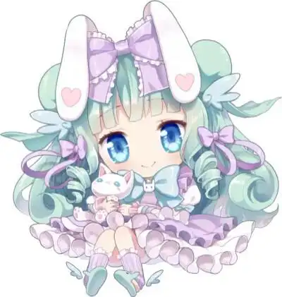 女生 动漫 二次元 头像 兔耳朵 娃娃