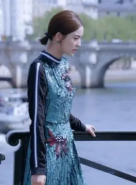 归还世界给你古力娜扎沈忆恩同款衣服亮片气质修身连衣裙女潮