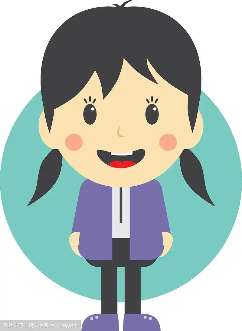 可爱的女孩卡通人物