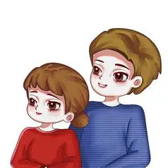 可爱男孩女孩手绘插画元素