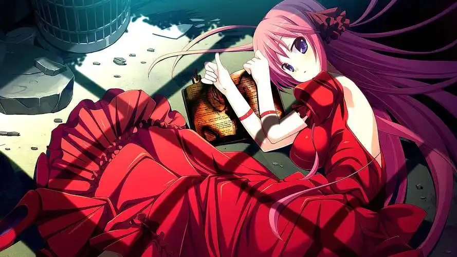 紫发动漫美女桌面壁纸