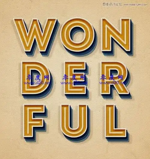 投影字,设计复古风格的多层投影文字教程_普通字效