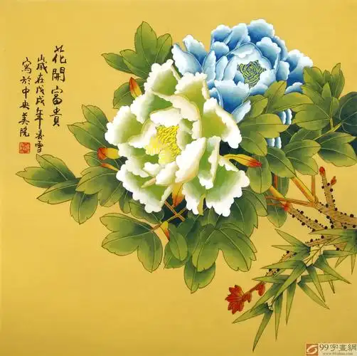 【已售】凌雪 四尺斗方《花开富贵》 北京美协会员