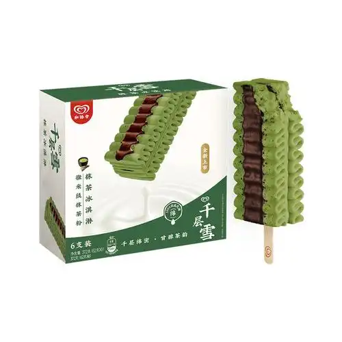 和路雪千层雪冰激凌抹茶口吻冰淇淋雪糕62g*6支冰激淋冷饮冰棍_聚实惠