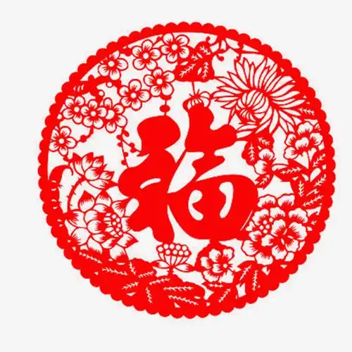圆形的春节装饰剪纸