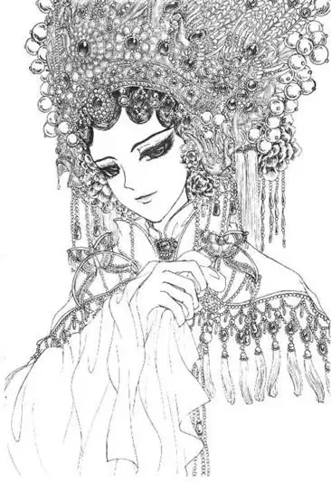 手绘古风新娘凤冠霞帔素材