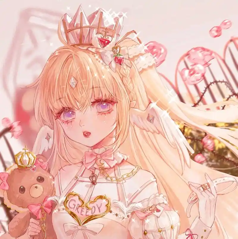 戴着王冠的绝美动漫女生头像