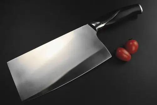 4cr13不锈钢菜刀 高档钢头柄一体厨房斩切两用刀 不锈钢原色 菜刀