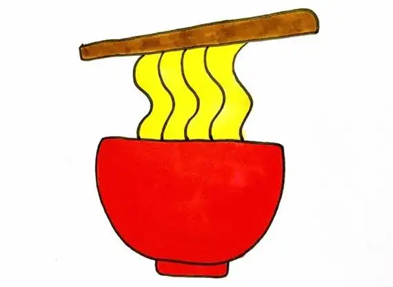 面条简笔画怎么画面条简笔画步骤教程
