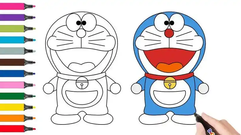 怎样画哆啦a梦简笔画小叮当机器猫卡通绘画宝宝学画画动画片