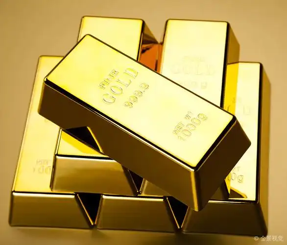 一堆_金条_金色背景_图片素材