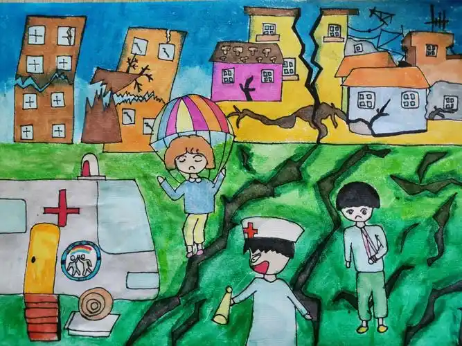 贾汪大吴湖里小学举办"抗震防灾"主题绘画竞赛
