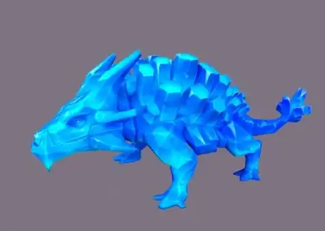 卡通 寒冰锤头龙 恐龙 dragon  冰封龙