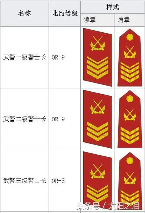 涨姿势科普中国人民武装警察部队警衔制度