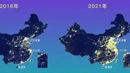 焦点访谈发布的全国各个城市灯光图银川明显比兰州和西宁亮