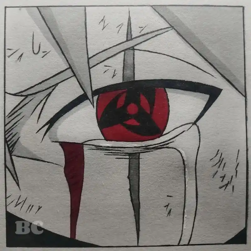 卡卡西——教程.#卡卡西#手绘教程 #血轮眼 #火影忍者 - 抖音