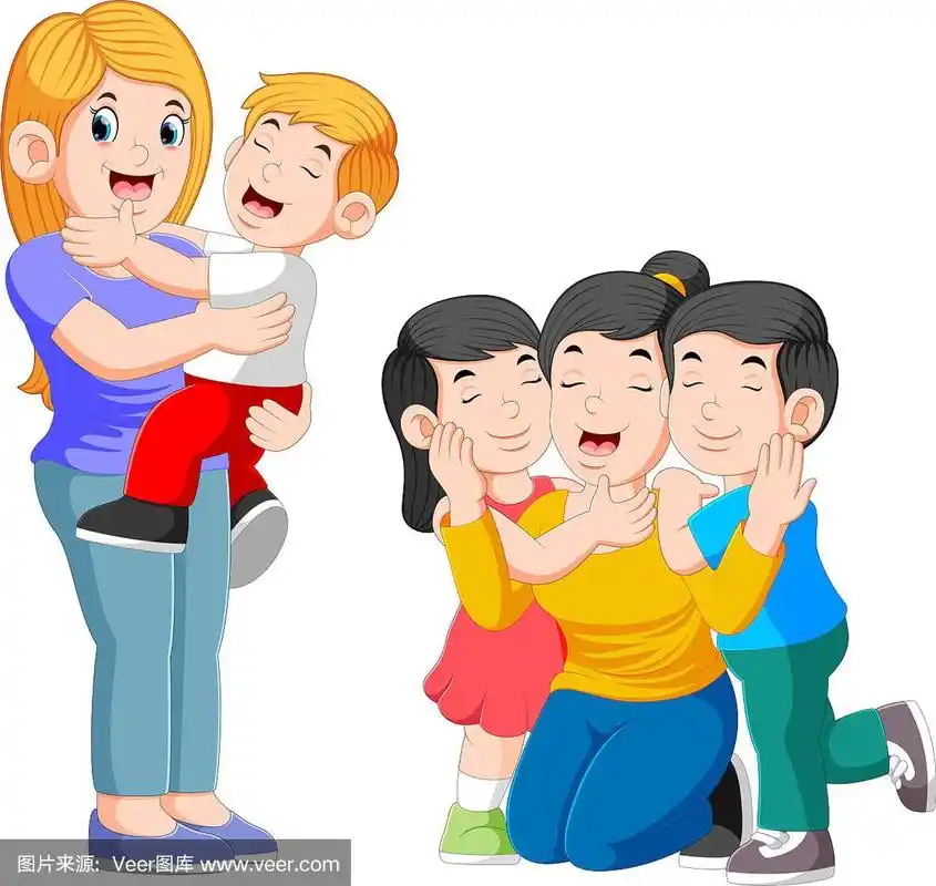 两个快乐的妈妈抱着她的孩子玩耍