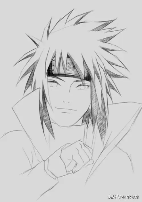 怎么画火影忍者(动漫人物手绘教学 火影忍者波风水门)