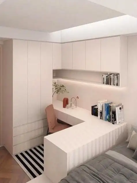 房间书桌可收纳吗图片欣赏:房间书桌书柜效果图 简单?