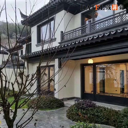 仿古断桥铝密封隔音复古平开系统门窗中式四合院别墅园林定做安装