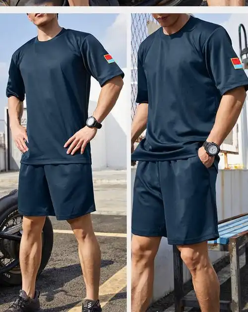 空军训练服夏季体能新款训练服套装飞行员男上衣户外速干短袖团体作训