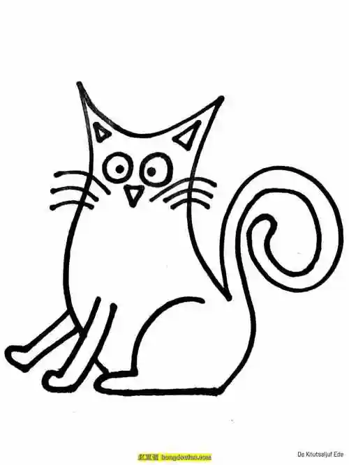 11张可爱的手绘猫咪儿童简笔画!超级简单画小猫 | 红豆饭小学生简笔画