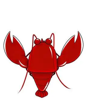 原创可爱卡通红色龙虾