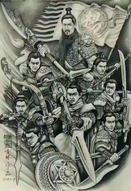 五虎上将纹身手稿,纹身电话微信15755722152