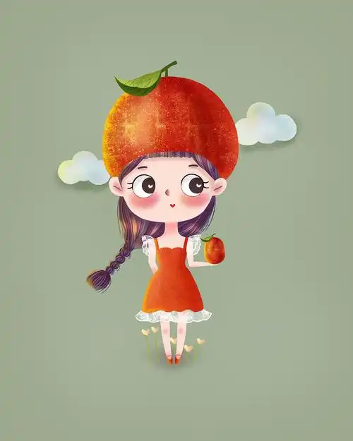 卡通水果女孩形象设计|插画|商业插画|糖豆儿果 - 原创作品 - 站酷
