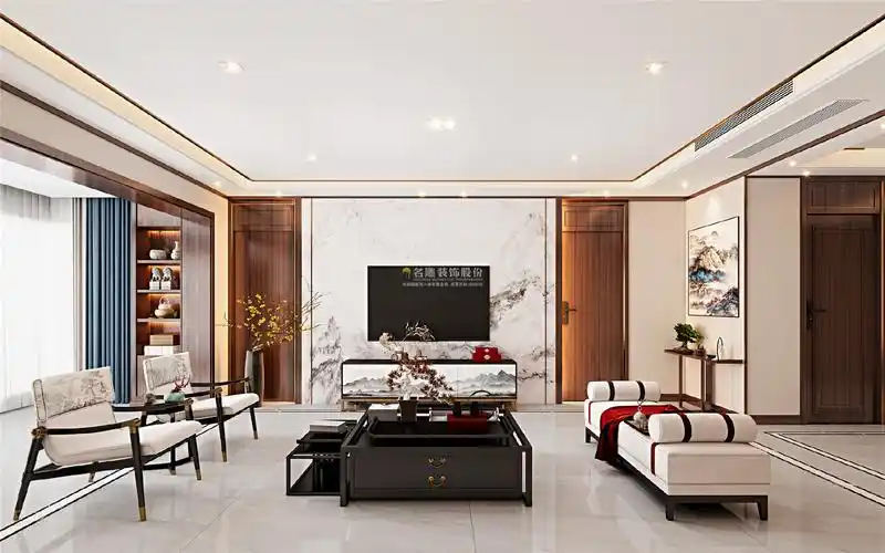 名雕装饰丨新中式现代轻奢安然儒雅点缀出华丽的气质