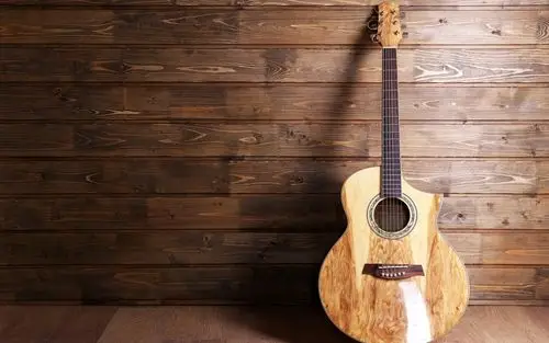 吉他,音乐,木背景 壁纸
