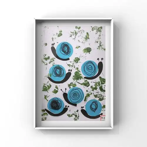 小班创意画《蜗牛》作品展示