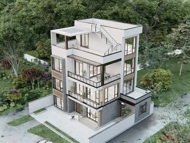 广东茂名丨三层半现代风自建别墅设计图