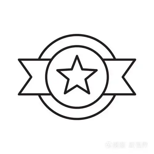 线奖励徽章图标与明星插画-正版商用图片178iaj-摄图新视界