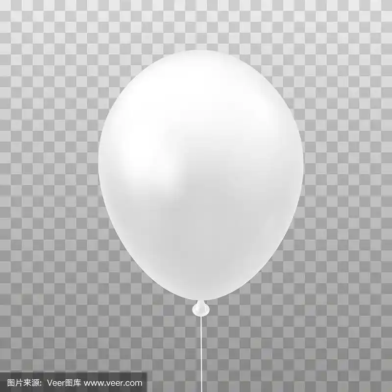 白色气球孤立在透明的背景.3d矢量插图庆祝,派对气球