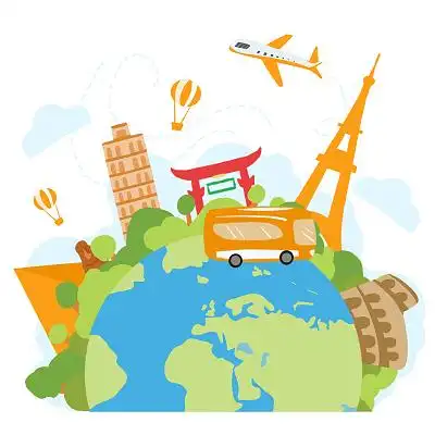 全国游旅游元素自驾游旅游场景png素材