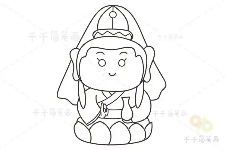 西游记观音菩萨简笔画