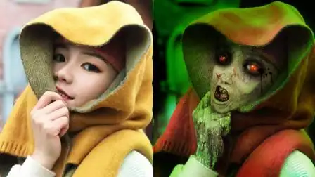 网友太会玩了,这么漂亮的小姐姐,被p成丧尸