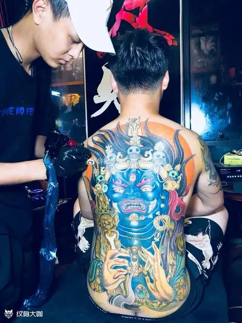 满背护法神_纹身图案手稿图片_李航的纹身作品集