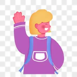 学生笑容打招呼的女孩素材