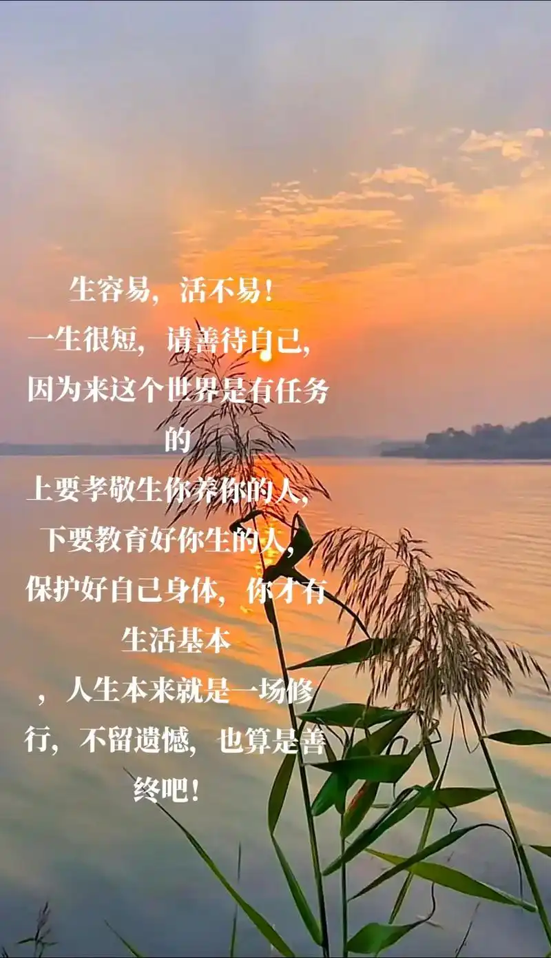 生活基本的生容易活不易保护好自己身体你才有一生很短请善待自己因为