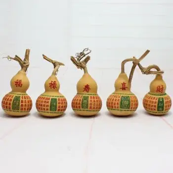 天然镇宅小葫芦摆件工艺品家居摆设酒柜客厅风水装饰品 福禄寿喜财